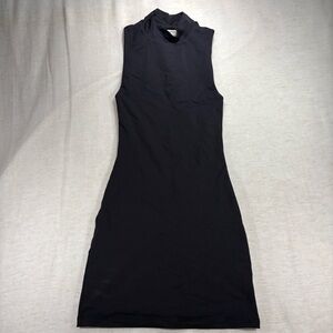 Aritzia Babaton black mini dress with mock neck contour